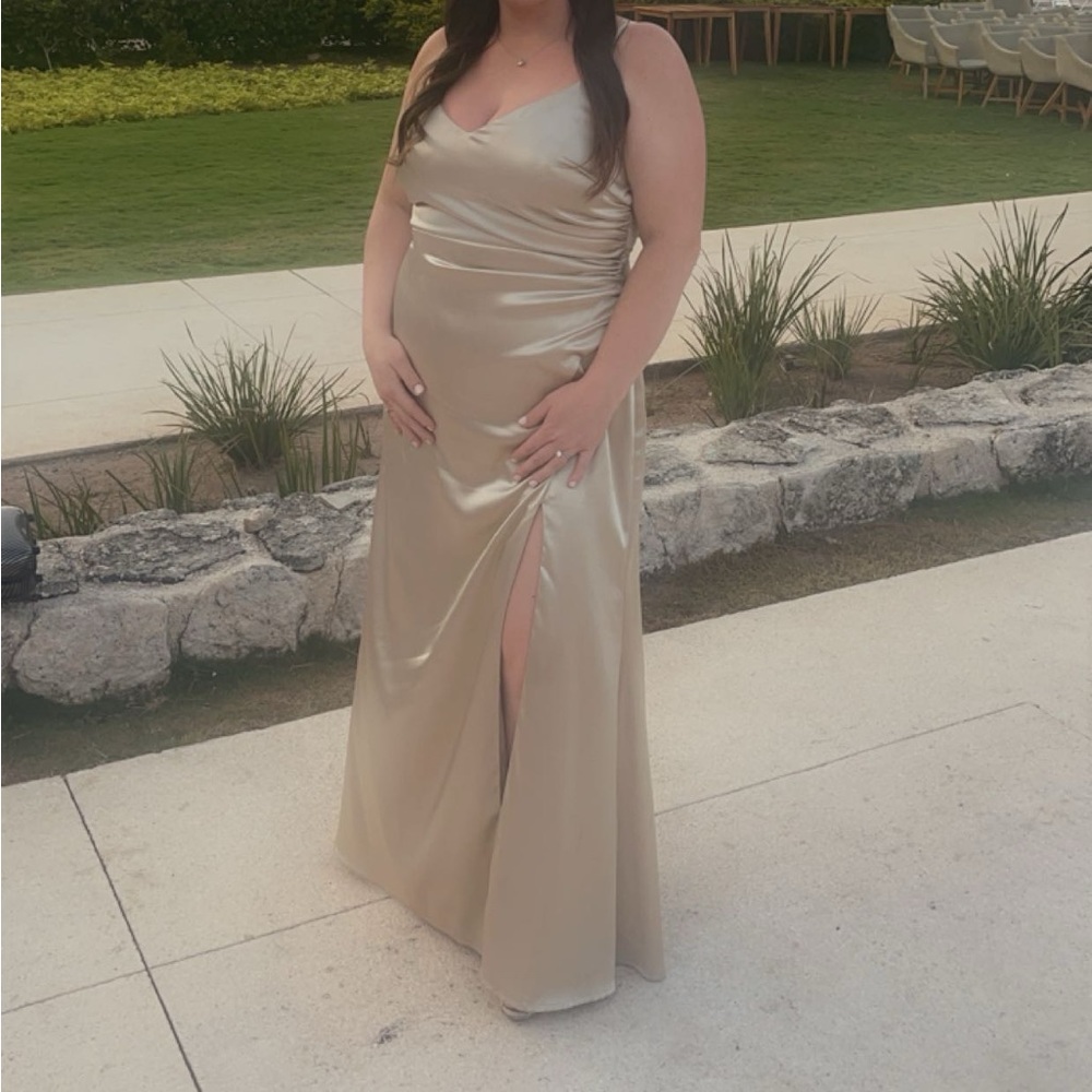 Birdy grey bridesmaid dress neutral champagne